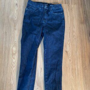 Judy Blue Skinny Fit Dark Wash Raw Hem Mid Rise Ankle Jeans 7/28